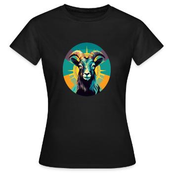 Pop Art de chèvre - T-shirt Femme - noir - Devant - AI Model Female 172 dark (172cm)