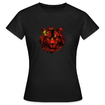 China - Women's T-Shirt - black - Front - AI Model Female 172 dark (172cm)
