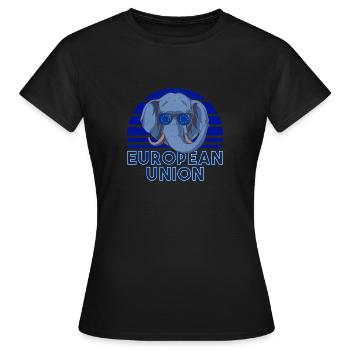Union européenne - T-shirt Femme - noir - Devant - AI Model Female 172 dark (172cm)