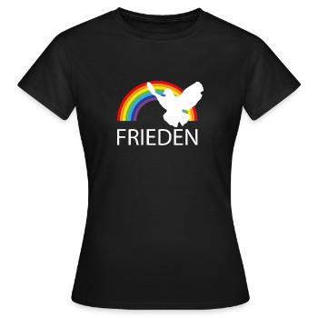 Frieden - Frauen T-Shirt - Schwarz - Vorne - AI Model Female 172 dark (172cm)