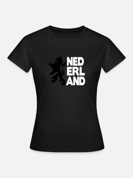 nederland leeuw oranje 2c - T-shirt Femme - noir
