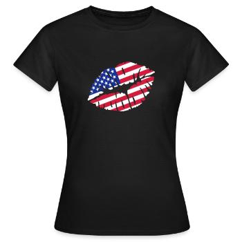 Etats-Unis - T-shirt Femme - noir - Devant - AI Model Female 172 dark (172cm)