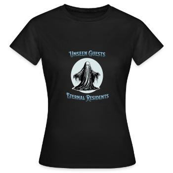 Unsichtbare Gäste, ewige Bewohner - Frauen T-Shirt - Schwarz - Vorne - AI Model Female 172 dark (172cm)