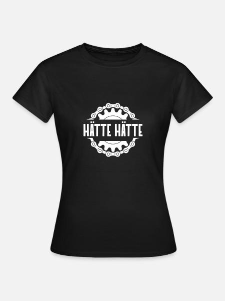 Hätte hätte Fahrradkette - Frauen T-Shirt - Schwarz