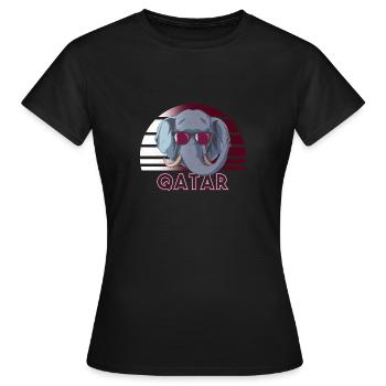 Katar - Frauen T-Shirt - Schwarz - Vorne - AI Model Female 172 dark (172cm)