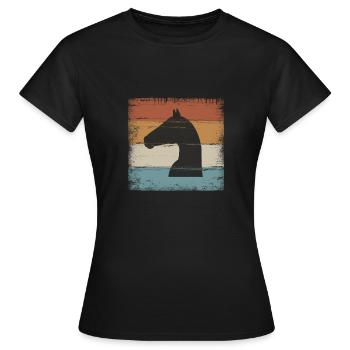 Horse Equitation Horseback Riding Horse Head Gift - Women's T-Shirt - black - Front - AI Model Female 172 dark (172cm)