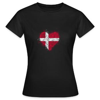 Drapeau du Danemark - T-shirt Femme - noir - Devant - AI Model Female 172 dark (172cm)