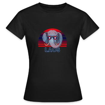 Laos - T-shirt Femme - noir - Devant - AI Model Female 172 dark (172cm)