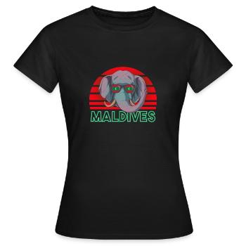 Maldives - T-shirt Femme - noir - Devant - AI Model Female 172 dark (172cm)