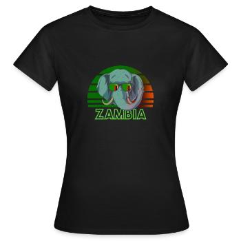 Sambia - Frauen T-Shirt - Schwarz - Vorne - AI Model Female 172 dark (172cm)