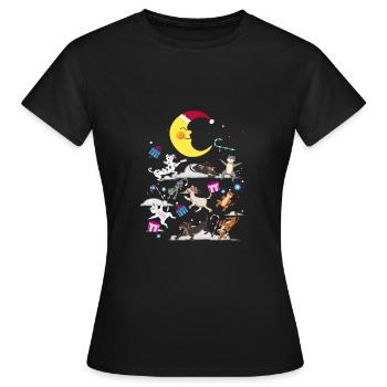 Christmas Cats Dogs Cadeaux De Noël - T-shirt Femme - noir - Devant - AI Model Female 172 dark (172cm)
