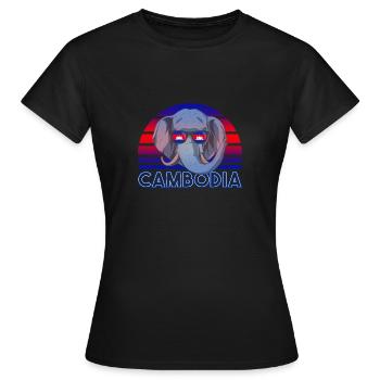 Kambodscha - Frauen T-Shirt - Schwarz - Vorne - AI Model Female 172 dark (172cm)