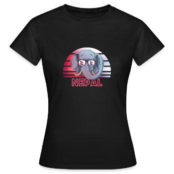 Nepal - Frauen T-Shirt - Schwarz - Vorne - AI Model Female 172 dark (172cm)