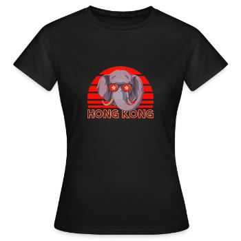 Hongkong - Frauen T-Shirt - Schwarz - Vorne - AI Model Female 172 dark (172cm)