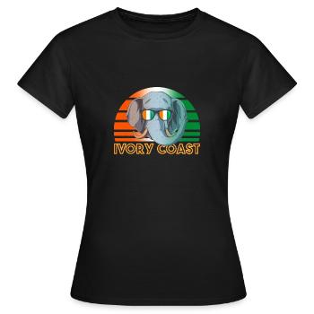 Côte d’Ivoire - T-shirt Femme - noir - Devant - AI Model Female 172 dark (172cm)