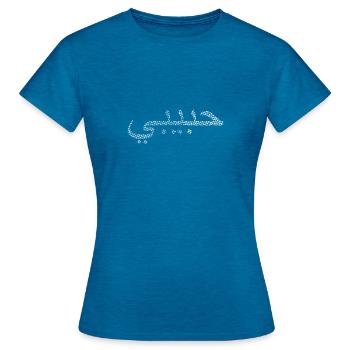 habibi - arabic word for sweetheart/bro halftones - Women's T-Shirt - antique blue sapphire heather - Front - AI Model Female 172 dark (172cm)