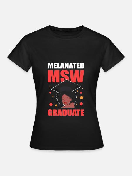 Master Studium Abschlussfeier Afro - Frauen T-Shirt - Schwarz
