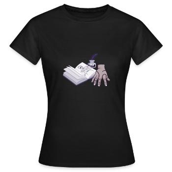 Main de zombie avec livre ouvert - T-shirt Femme - noir - Devant - AI Model Female 172 dark (172cm)