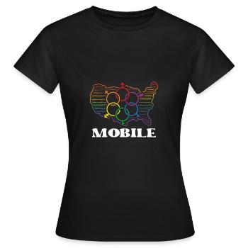 Mobile Pride Month Pride Flag LGBT Community LGBTQ - T-shirt Femme - noir - Devant - AI Model Female 172 dark (172cm)