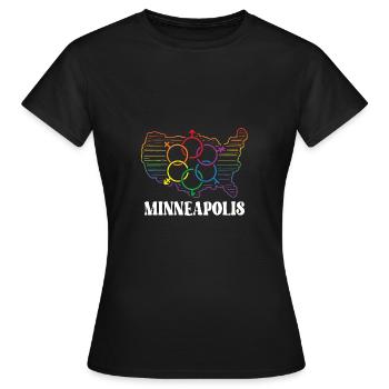 Minneapolis Pride Month Pride Flag LGBT Community - T-shirt Femme - noir - Devant - AI Model Female 172 dark (172cm)