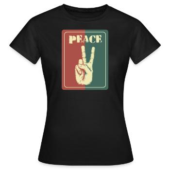 Frieden - Frauen T-Shirt - Schwarz - Vorne - AI Model Female 172 dark (172cm)