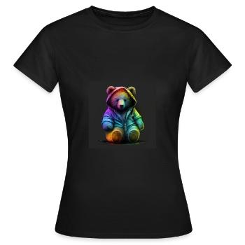 PELUCHE - DOUX NOUNOURS - IDEE CADEAU - T-shirt Femme - noir - Devant - AI Model Female 172 dark (172cm)