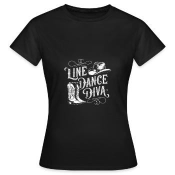 Line Dance Diva - Frauen T-Shirt - Schwarz - Vorne - AI Model Female 172 dark (172cm)
