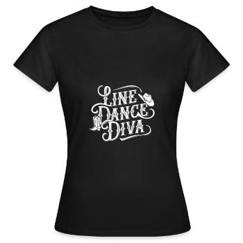 Line Dance Diva - Frauen T-Shirt - Schwarz - Vorne - AI Model Female 172 dark (172cm)