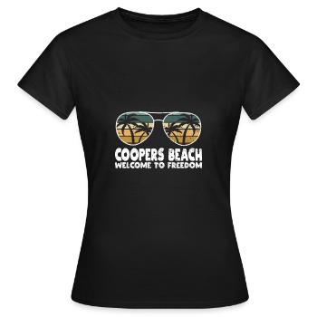 Coopers Beach Welcome to Freedom Vacation Sayi - Women's T-Shirt - black - Front - AI Model Female 172 dark (172cm)