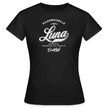 Mademoiselle Luna - T-shirt Femme - noir - Devant - AI Model Female 172 dark (172cm)