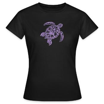 tortue de mer, tortue marine, dessin de tortue - T-shirt Femme - noir - Devant - AI Model Female 172 dark (172cm)