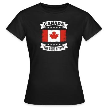 Canada Maple Leaf Le vrai nord Vintage Retro - T-shirt Femme - noir - Devant - AI Model Female 172 dark (172cm)