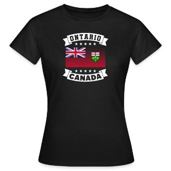 Drapeau de l’Ontario - T-shirt Femme - noir - Devant - AI Model Female 172 dark (172cm)