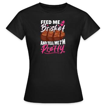 BBQ Beef Smoked Beef Brisket - Women's T-Shirt - black - Front - AI Model Female 172 dark (172cm)