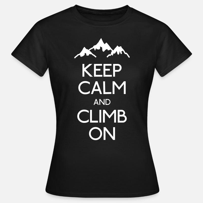 Keep Calm Klettern - Frauen T-Shirt - Schwarz