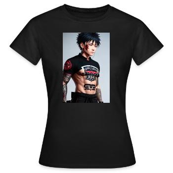 Personne d’anime japonais - T-shirt Femme - noir - Devant - AI Model Female 172 dark (172cm)
