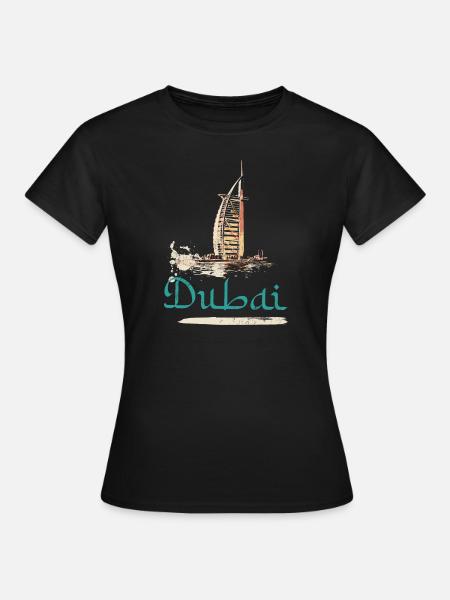 Illustration Burj Al-Arab hotel, icon of Dubai - Women's T-Shirt - black
