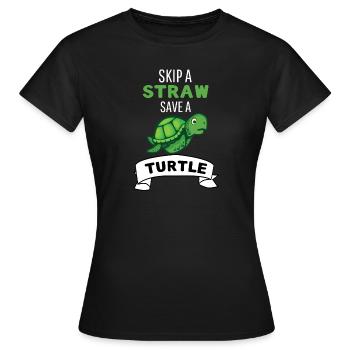 Amoureux des animaux de mer Tortue animale de mer - T-shirt Femme - noir - Devant - AI Model Female 172 dark (172cm)
