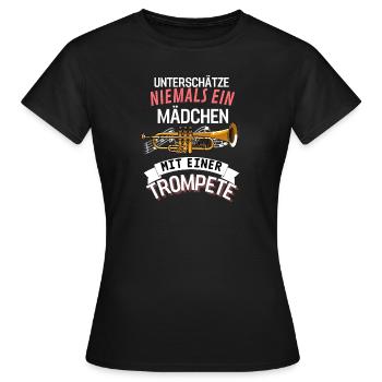 Musiker Trompeter Mädchen Geschenk Musik Trompete - Frauen T-Shirt - Schwarz - Vorne - AI Model Female 172 dark (172cm)