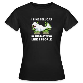 Beluga Wal Ozean Tier Lustiges Geschenk Beluga - Frauen T-Shirt - Schwarz - Vorne - AI Model Female 172 dark (172cm)
