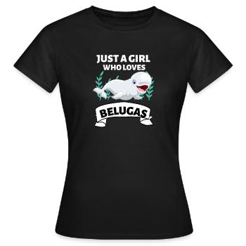 Beluga Wal Mädchen Ozean Tier Geschenk Beluga - Frauen T-Shirt - Schwarz - Vorne - AI Model Female 172 dark (172cm)