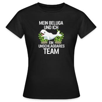 Beluga Wal Meerestier Lustiges Geschenk Beluga - Frauen T-Shirt - Schwarz - Vorne - AI Model Female 172 dark (172cm)