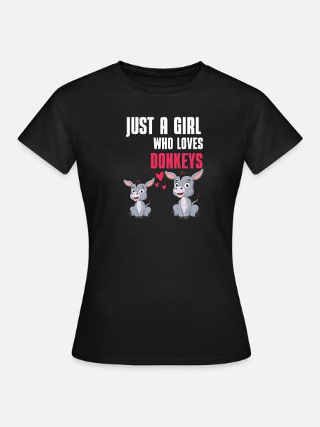 Farm Animal Girl Farmer Gift Donkey - T-shirt Femme - noir