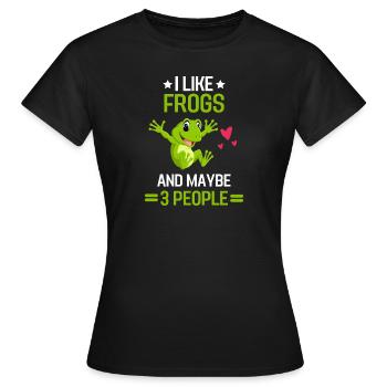 Amphibien Tierliebhaber Lustiges Geschenk Frosch - Frauen T-Shirt - Schwarz - Vorne - AI Model Female 172 dark (172cm)