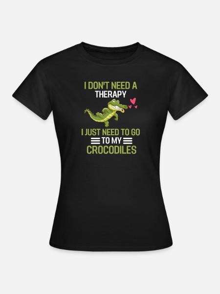 Alligator Therapie Tier Raubtier Geschenk Krokodil - Dame-T-shirt - sort