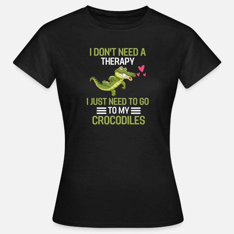 Alligator Terapi Dyr Rovdyr Gave Krokodille - Dame-T-shirt - sort