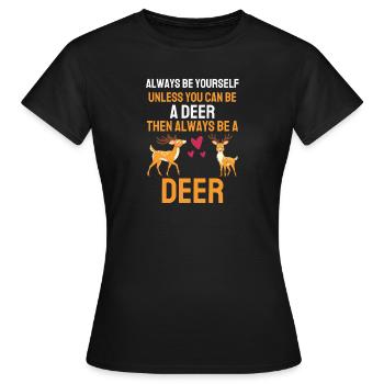 Waldbewohner Rotwild Geschenk Lustiges Hirsch - Frauen T-Shirt - Schwarz - Vorne - AI Model Female 172 dark (172cm)