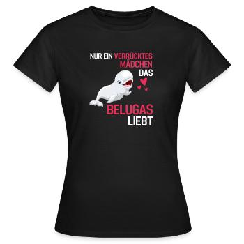 Beluga Wal Mädchen Ozean Tier Geschenk Beluga - Frauen T-Shirt - Schwarz - Vorne - AI Model Female 172 dark (172cm)