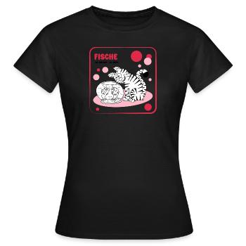 Sternzeichen Fische - Frauen T-Shirt - Schwarz - Vorne - AI Model Female 172 dark (172cm)