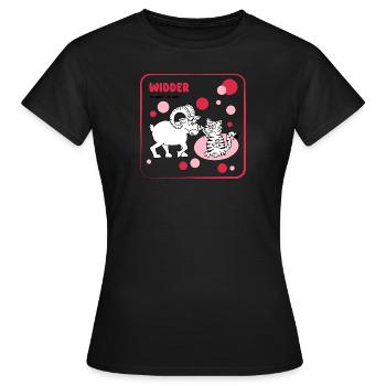 Sternzeichen Widder - Frauen T-Shirt - Schwarz - Vorne - AI Model Female 172 dark (172cm)